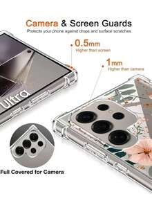 1个花卉图案防摔透明手机壳，兼容安卓机型S25/S25+/S25 Ultra/S25 Edge/S24 FE/S24 Ultra/S23/S23 Ultra-10/10 Pro/10 Pro XL/9/9a/9 Pro/7/8，兼容摩托罗拉Moto G85，兼容Infinix Hot 50 Pro+，兼容小米15T/小米15T Pro等其他手机型号。是送给男友、女友、家人、朋友、祖父母、情侣的理想礼物，适合生日等场合。国际版，非国内版。 - 無色 - 查看 3