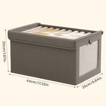 QY- GAESHOW 6 Piezas Caja de Almacenamiento con Tapa Cajas Organizadoras para Clósets Organizador de Ropa Plegable para el Hogar Dormitorio Armario Oficina Gris -3955 - como en la foto - Ver 2