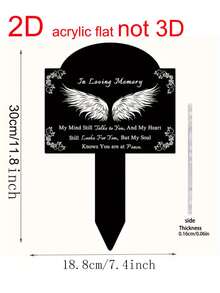 1 pieza Estaca de jardín conmemorativa negra, Placa conmemorativa de acrílico, Estaca de jardín conmemorativa negra, Estaca de condolencia para cementerio, Decoración impermeable para cementerio en el patio exterior - Multicolor - Ver 5