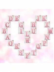 1pc 6-Inch Pink Letter, For Wedding Valentine's Day Wall Decor, Vertical Letter Decoration And Craft Home Party Supplies - Pink - View 10
