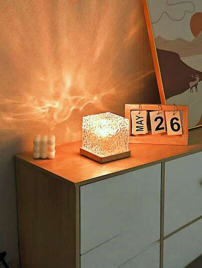 1 chiếc đèn LED sóng nước 16 màu hiệu ứng cực quang, đèn pha lê hình khối phát sáng có điều khiển cảm ứng/điều khiển từ xa, thích hợp cho ký túc xá, trang trí phòng ngủ, hiệu ứng tuyệt vời, quà sinh nhật hoàn hảo, đèn tạo không khí sóng nước, đèn ngủ tạo tâm trạng, đèn bàn xoay, đèn ngủ cạnh giường, quà tặng lý tưởng cho các ngày lễ, quà tặng thiết yếu cho Giáng sinh và các lễ hội khác.