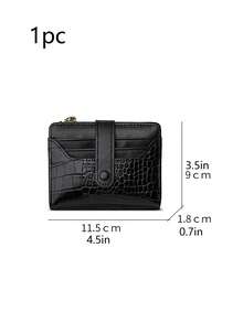 1 pieza Cartera corta de estilo macaron con patrón de piedra, múltiples ranuras para tarjetas, versátil para uso diario, fresca cartera de mujer, monedero, bolso multifuncional para tarjetas, hebilla simple para estudiantes, gran capacidad, portátil, adecuado para regalar en fiestas, cumpleaños o a tu pareja