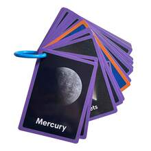 15Pcs Double Sided Solar System Flash Cards - Kids Planets & Space Educational English Learning Cards Preschool Astronomy Science Vocabulary Flashcards - Multicolor - View 10
