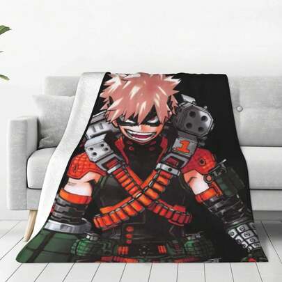 Bakugo Katsuki Throw Blanket Couch Bed Sofa Soft Lightweight Warm Cozy Flannel Fleece Bed Blanket For Kids Adults Gift Multiple Sizes Available 40"X30"