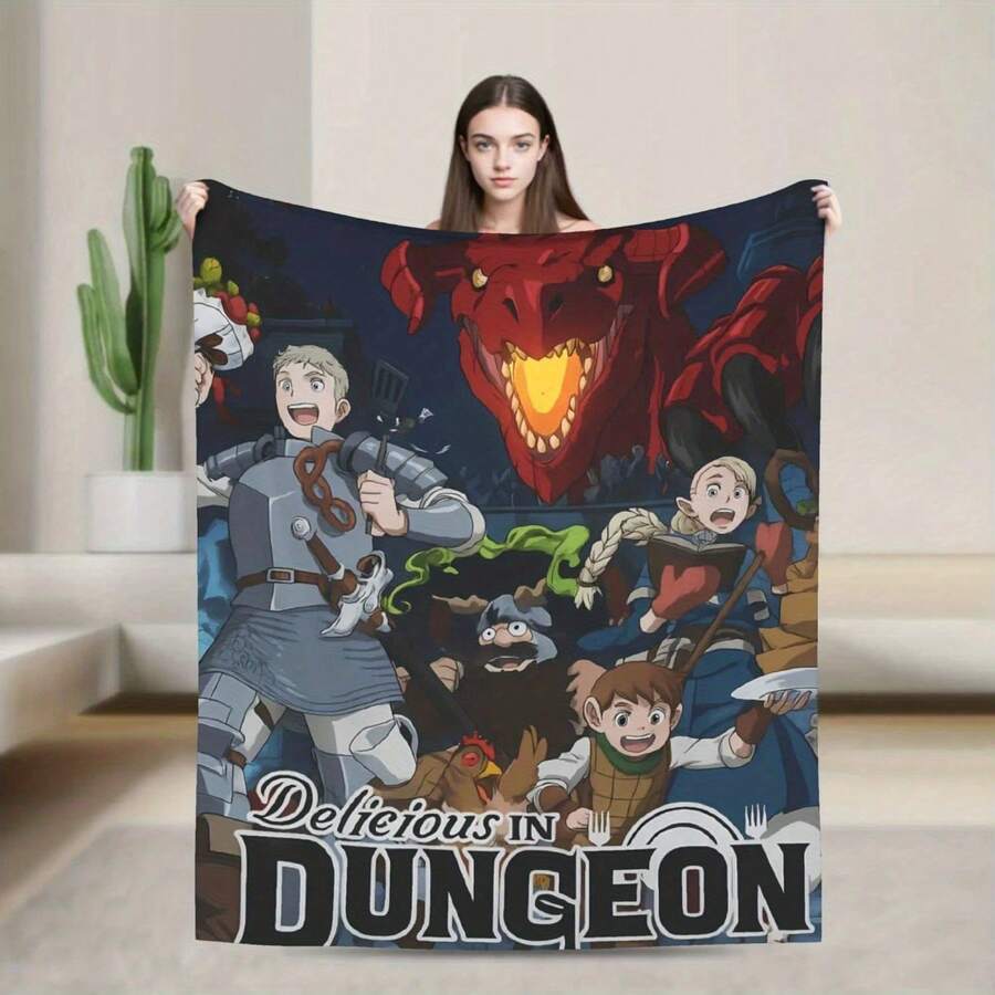 Dungeon Meshi Anime Marcille Laios Er Soft Blanket Boy Girl Plush Throw Blanket Funny Couch Chair Flannel Bedspread Bed Cover - 款式3 - 查看 1