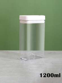 1个食品密封储物盒 - 白色透明带盖食品密封罐，塑料材质，适用于储存谷物、意大利面、豆类、零食和干货，冰箱食品储藏室储物盒 - 4种尺寸，厨房用具，家用厨房甜品店，厨房配件，烘焙工具 - 白色 - 查看 13