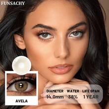 FUNSACHY Natural Brown Color Contact Lenses 14.0-14.2mm, Soft Brown Color Contact Lenses Suitable For Annual Replacement, Eye Makeup, Natural Makeup - Yearly Disposable - View 5