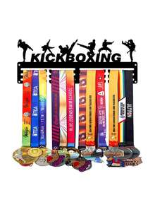 1 pieza Estante metálico para exhibir medallas de Taekwondo de oro, plata y bronce, soporte de pared para almacenamiento y decoración, adecuado para premios deportivos, resistente a la intemperie para exhibición en interiores/exteriores, regalo perfecto para aficionados y campeones deportivos - Negro - Ver 7