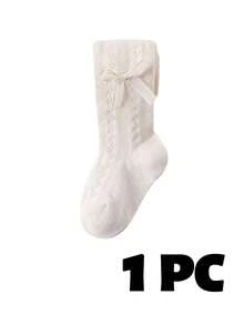 1pc Girls' Fashionable Thin Mesh Pantyhose, Spring/Summer Baby Infant Girls' White Leggings - Multicolor - View 14