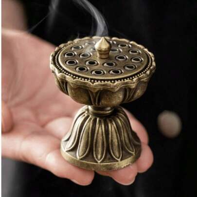 1 chiếc lư hương cổ điển, lư hương gỗ đàn hương, giá đỡ hương hình hoa sen, làm thủ công - Đa năng, nhỏ gọn và thanh lịch, trang trí nhà cửa theo phong cách cổ, quà tặng giá đỡ nến, quà tặng Ramadan, thích hợp cho spa, yoga, thiền định, học tập, văn phòng, phòng khách, phòng ngủ, trang trí nghệ thuật.