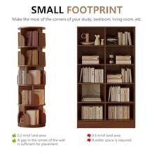 Rotating Bookshelf 360° Rotating Bookcase For Small Space Corner Bookshelf For Bedroom Living Room Study Room 5 Tier - như hình ảnh - Xem 6