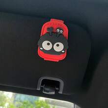 1 Magnetic Car Sun Visor Glasses Holder - Adorable Coal Elf Design, Stylish Glasses Holder With Strong Magnetic Mount, Car Accessory (Black/Gray/Beige/Red), Car Decor, Fun Design, Secure Magnetic Attachment, Fashionable Car Glasses Holder - màu đỏ - Xem 11