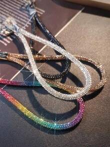 1条彩色水钻腕带挂绳，男女通用情侣款，耐用短款单扣手机挂绳，适合户外、旅行、运动、办公、学校、海滩、泳池等场合，兼容苹果、三星等手机，也可用于挂钥匙、身份证、零钱包、笔、蓝牙耳机、背包等，日常使用（带透明挂件）。兼容安卓及大多数智能手机，是送给母亲、家人、朋友、孩子、生日、节日的理想礼物。 - 彩色 - 查看 10