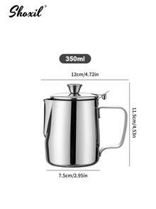 shoxil 1个带盖不锈钢奶泡器，多功能家用咖啡容器，带嘴咖啡壶，手动咖啡机，水壶，返校必备 - Pot - 查看 12