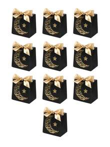 10 Hộp Quà Ramadan Mubarak Hình Trăng Khuyết và Sao kèm nơ satin, Giấy gói quà in chữ thư pháp Ả Rập mạ vàng, Hộp quà nhỏ trang nhã cho lễ Ramadan, Giấy gói quà tiệc Eid, Hộp quà tráng miệng lễ hội Hồi giáo, Hộp quà thủ công cao cấp đựng bánh kẹo, sô cô la, quà nhỏ, Họa tiết trăng sao trang trí, Bao bì quà tặng ngày lễ độc đáo cho các buổi tụ họp lễ hội. - 7X5X7cm - Xem 12