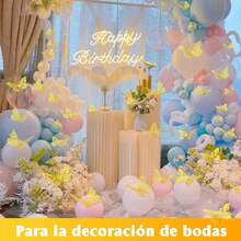 Lecute 12 Mariposas Decorativas 3d Pegatinas Arreglo Fiesta Evento - Rojo - Ver 4