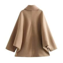 Versatile Solid Khaki Front Button Pocket Ribbed Women Jacket, With Pockets, Elegant & Versatile, Suitable For Daily And Fashionable Street Wear, Autumn/Winter, Office, Business Casual, And Campus - Apricot - View 7