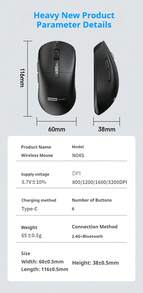 Lenovo N04S Wireless Mouse: 2.4G + Bluetooth dual-mode connection, 6-button layout, 4-level DPI adjustment, USB receiver, multi-device compatibility, intelligent sleep mode, compatible with effient systems , soffic, s, fics s0, coms), sexs, fic, 合同？ - 白色 - 查看 8