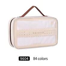 1pc Marker Organiser, Portable Art Marker Storage Bag With Clear View Panel And Removable Divider With Carrying Handle, Different Size Organisers Available,Pencil Case,Stationery - Beige - View 16