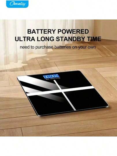 High Definition Digital Weight Scale - Large LCD Display, Battery-Powered, Max 180kg/396.8lb, Home Bathroom Scale For Accurate Body Weight Measurement, Battery Not Included, 26x26cm/10.23x10.23inch, Bathroom Scale|Modern Weight Scale|Battery Powered Scale(No Bluetooth Function)