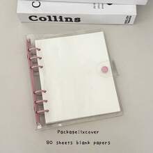 A6 Wide Style Binder Notebook, With 80 Sheets Blank Refill Papers, Macaroon Loose Leaf Diary, Back-To-School Season School Supplies - Multicolor - View 9