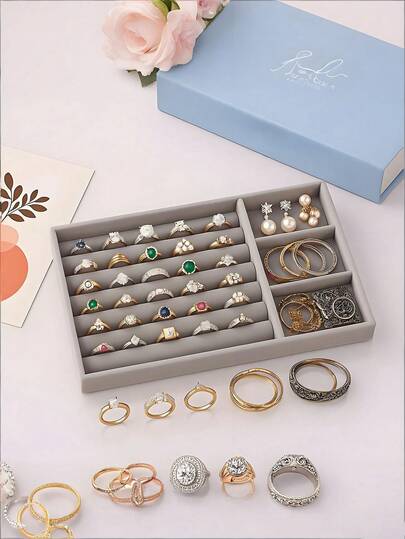 9pcs/Set Jewelry Display Tray, Jewelry Box, Makeup Organizer, Multi-Functional Accessory Display Storage Box, Stackable Jewelry Tray, Makeup Storage Box, Suitable For Earrings, Necklaces, Rings, Bracelets, Pendants, Lipsticks, Pearls, Brooches, Elegant And Convenient Bedroom Accessory