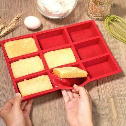 1 Khay nướng bánh mì mini đa năng bằng silicon, khay nướng silicon, khay làm đá viên silicon, khay nướng bánh mì mini chống dính, có thể dùng làm khuôn đá vào mùa hè và khay nướng vào mùa đông, khay nướng bánh mì silicon 9 ngăn, khuôn làm đá viên vuông, thích hợp để nướng bánh mì mini, bánh ngọt, bánh bao nhân thịt, bánh kem, đá viên.