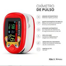 Oxímetro USB para niños Oxímetro con clip para el dedo Oxímetro engomado Adecuado para niños pequeños en casa Oximetría de pulso Monitorización del sueño Oxímetro de frecuencia cardíaca - Rojo - Ver 8