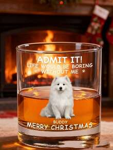 1pc Customized 300ml Glass Whiskey Cup, Personalized Photo & Text Engraved Whiskey Glass, Customized Gift, Personalized Whiskey Tumbler With Name - Multicolor - View 9