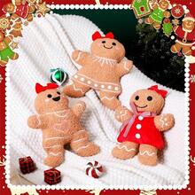 YQQ Konohan 3 piezas de almohadas de jengibre navideñas para casa hombre almohadas de jengibre rellenas en forma de jengibre para fiesta navideña cojines de decoración al aire libre amarillo oscuro2179 - Hermoso estilo - Ver 4