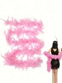 Feather Boa, DIY Party Costume Accessory, Colorful Feather Boa Scarf Decor, Suitable For Birthday Party, Halloween, Christmas, Racing, Tea Party, New Year's Eve, Concert And Home Decor, Ball Gowns, Wedding, Stage Performance, Carnival Costume And Accessories, Party Supplies - Multicolor - View 9