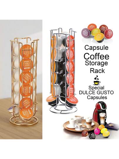 1 ชิ้นที่ใส่แคปซูลกาแฟ – ที่วางโชว์และจัดเก็บเคลือบด้วยไฟฟ้าสำหรับพ็อด – ที่จัดระเบียบเคาน์เตอร์สำนักงาน, ห้องครัวและคาเฟ่