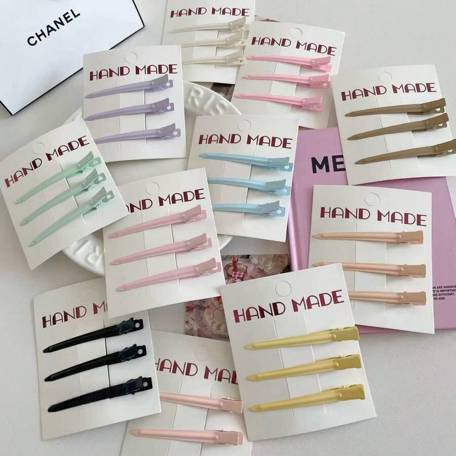 New Candy Color Seamless Hair Clip For Women, Root Volumizing Duckbill Clip, Simple Makeup Bangs Clip, Hairpin Hair Accessory - Yellow Single - 8.7cm - View 1