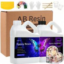1:1 High Definition Transparent Epoxy Resin AB Casting Resin, 500/1000ml With Pump, Self-Leveling, Bubble-Free, For DIY Jewelry, Earrings, Pendants, Silicone Mold Making, Suitable For Craftsmen And Beginners - Black - View 13