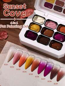 UR SUGAR 4合1涂抹式甲油胶，高光泽闪亮金属反光可卸UV/LED涂抹式甲油胶，美甲沙龙专用。