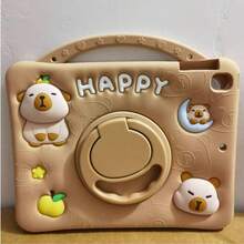 水豚可爱卡通平板电脑保护套，兼容 iPad Mini 12/34/567/567/89/10/Air/Pro 和三星 A9/A9+，防摔、防震、防滑、防刮，硅胶材质，个性化设计，时尚创意，奢华美观，适用于 iPad 7.9/9.7/10.2/10.5/10.9/11 英寸。 - 棕色 - 查看 24