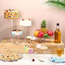 Soporte elevador de acrílico, organizador de estante para perfumes, soporte para cupcakes, estantes de acrílico, estante de exhibición de escritorio claro para alimentos, figuras, baratijas, coleccionables, bandejas de postres para decoración de bodas y fiestas de cumpleaños, estantes de acrílico para organizar decoración, joyería, maquillaje, decoración de habitaciones, decoración del hogar, soportes elevadores para cupcakes claros - Multicolor - Ver 5