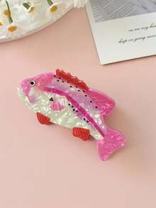 1 قطعة مشبك شعر نسائي جميل بتصميم عناصر بحرية مزيف على شكل سمكة، حامل ذيل الحصان، إكسسوار شعر، مناسب للشاطئ والخروجات اليومية وتزيين تسريحات الشعر، مشبك شعر أنيق بطراز بوهيمي عصري