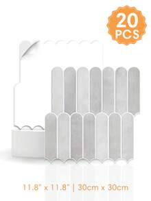 1/10/20PCS Fish Scale Matte Self-Adhesive PVC Wall Sticker, 11.8" X 11.8", Ultra-Thin And Ultra-Light 3D Wall Panel, Living Room Decorative Wall Sticker, Kitchen Backsplash, Tile Wall Sticker, Modern Decor Style, Home DIY Decoration - Multicolor - View 18