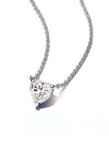 1 chiếc dây chuyền mặt hình trái tim bằng bạc 925 đính đá Cubic Zirconia trắng, món quà trang sức thanh lịch dành cho phụ nữ. - Bạc - Xem 4