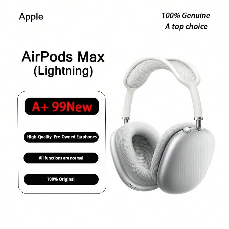 Used Apple AirPods Max (Lightning) 99 new, wireless Bluetooth headphones, active noise-cancelling headphones, over-ear headphones