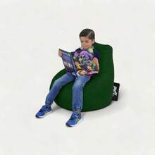 - Silln Pera para Nios Cmodo y moldeable Relleno de Perlas de Unicel Perfecto como rea Infantil 75x65 Resistente Acabado Tipo Nylon Color Fucsia - Verde Botella - Ver 2