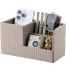 صندوق تخزين أقلام متعددة الوظائف - مناسب لمستلزمات المكتب والدراسة، تصميم موفر للمساحة، مظهر أنيق - صندوق تخزين لغرفة المعيشة، منظم لملحقات الهاتف والوسائط، صندوق تخزين للمكتب - متعدد الألوان - مشاهدة 14