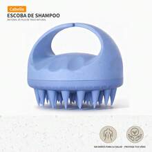 Este exfoliante de cuero cabelludo de doble uso, elaborado a partir de paja de trigo, es un cepillo de champú y un peine de masaje que limpia la grasa del cuero cabelludo y elimina la grasa del cuero cabelludo. - Verde - Ver 3