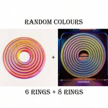 6/8 Anillos Juguete Fidget con Estructura Giratoria Multinivel, Alivio de Estrés para Escritorio, Regalo Creativo, Juguete Miniatura Coleccionable, Decoración de Escritorio Creativa - Multicolor - Ver 14