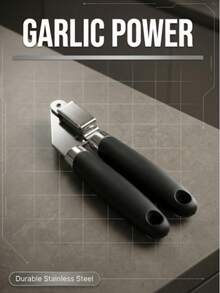 1pc High-Efficiency Garlic Press Is A Great Helper. This Stainless Steel Garlic Press Features A Lever Design That Makes It Effortless To Press Garlic. The Garlic Paste Is Fine And Even. The One-Piece Metal Structure Is Resistant. The Anti-Slip Handle Is Easy To Operate And Clean. With A Hanging Hole For Storage, It Is A Powerful Little Tool For Preparing And Seasoning Dishes In The Kitchen. - Black - View 6