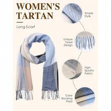 Women Shawls - 藍白 - 查看 6