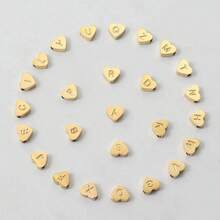 1件时尚创意铜镶嵌锆石字母DIY手链饰品，时尚精致，可调节，26个A-Z字母吊坠，节日礼物，适合日常佩戴 - 彩色 - 查看 5