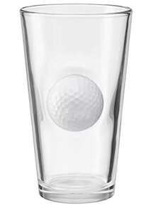 Golf Gifts For Men, Pint Beer Glass With Real Golf Ball Embedded, Unique Birthday Golf Gift