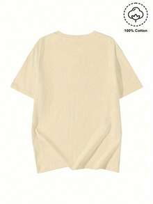 Envío nacional | camiseta de manga corta con estampado casual de algodón puro de primavera y verano para mujeres - Albaricoque - Ver 4